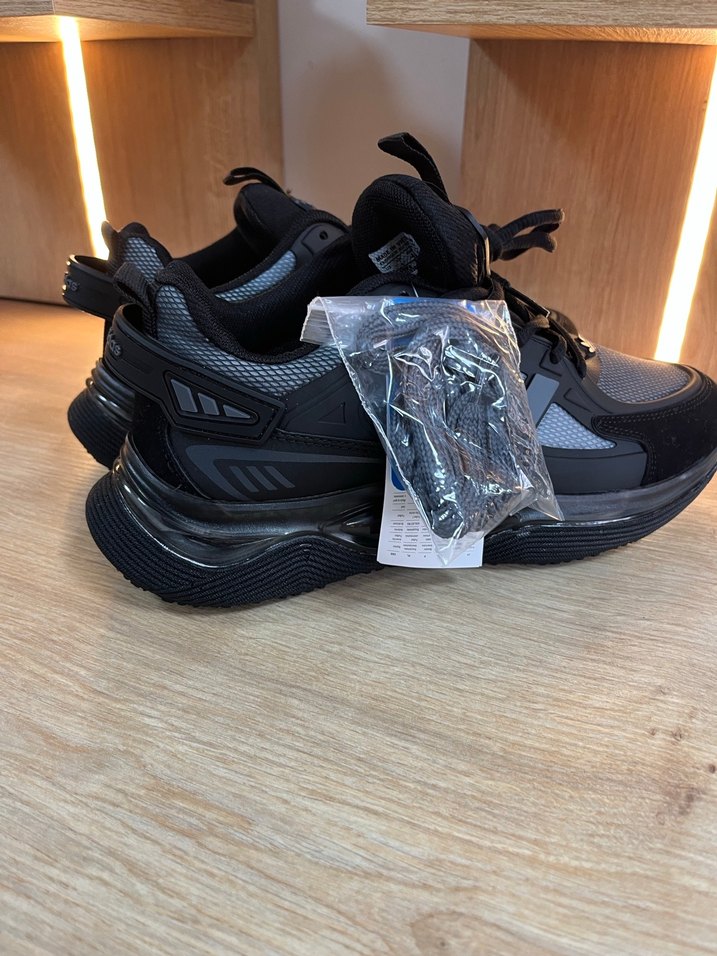 Erkek Siyah Gri Adidas Bağcıklı Spor Ayakkabı - Görsel 5