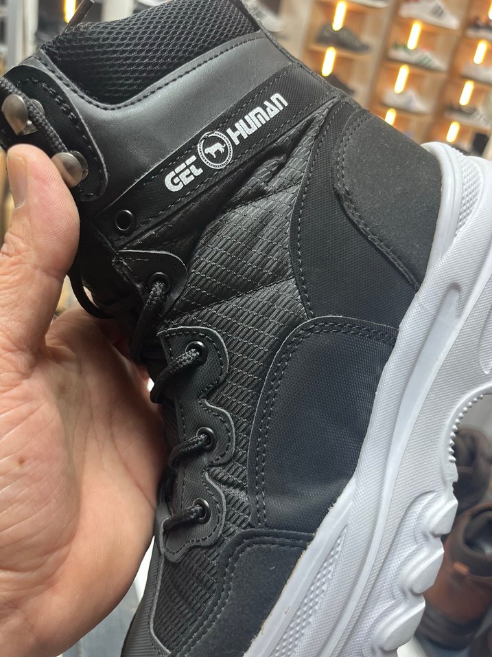 Siyah Yılan Desenli Bağcıklı Platform Kadın Bot - Görsel 2