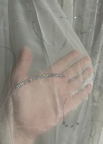 Nakışlı Bohem Gri Beyaz Perde - Görsel 2