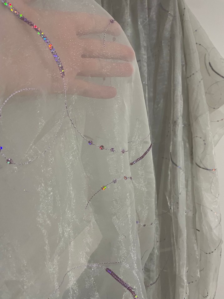 Nakışlı Bohem Gri Beyaz Perde - Görsel 4