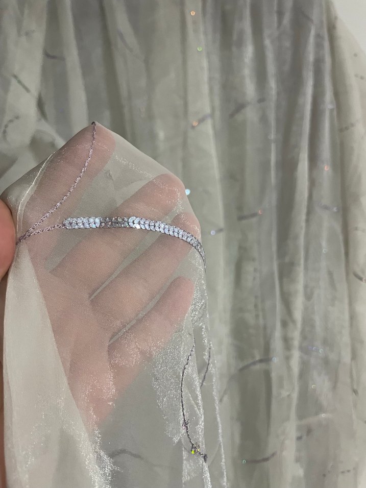 Nakışlı Bohem Gri Beyaz Perde - Görsel 3