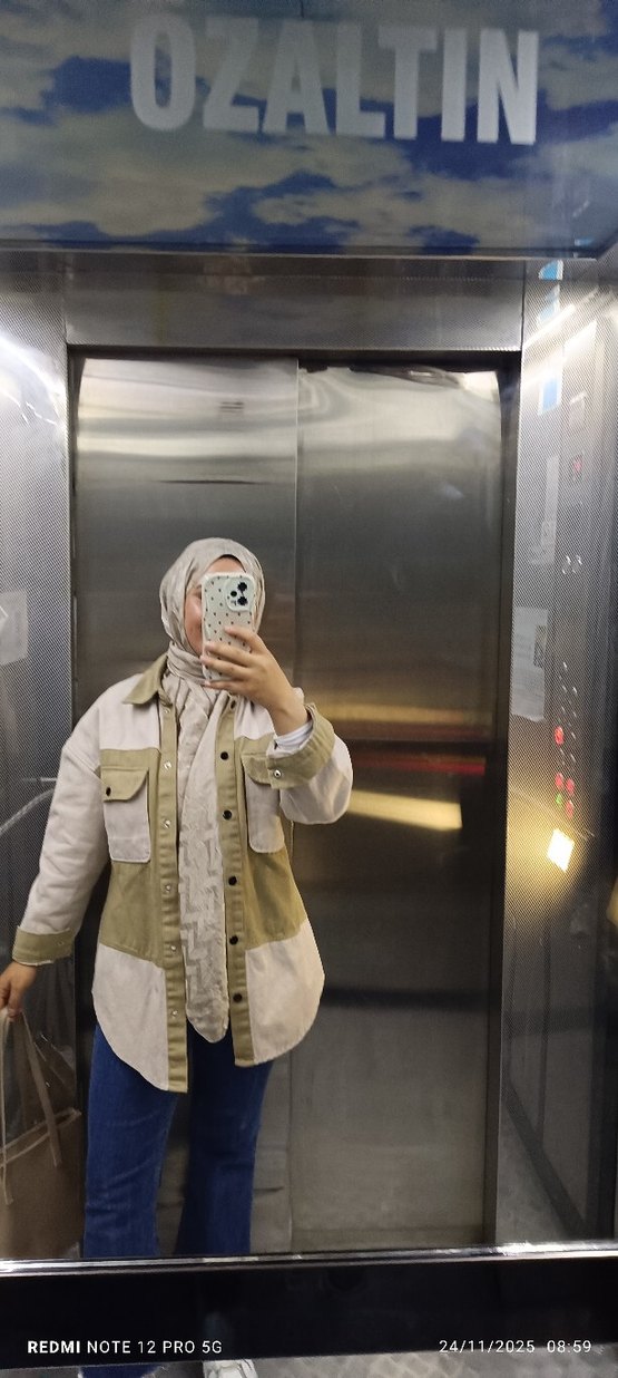 Camel Renkli Bağlama Desenli Midi Ceket - Görsel 2