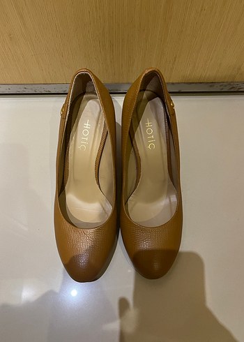 Hotiç Taba Deri Klasik Kadın Topuklu Ayakkabı - Görsel 2