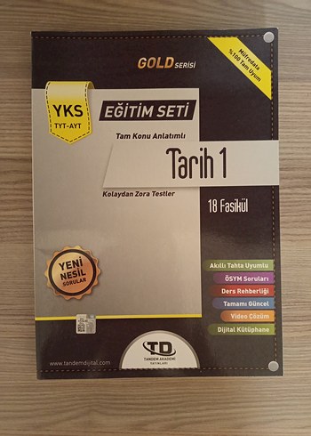 YKS TYT-AYT Tarih 1 Eğitim Seti 18 Fasikül adet fiyatı 170tl