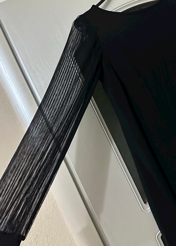 Siyah Midi Uzun Kollu Gotik Elbise - Görsel 2