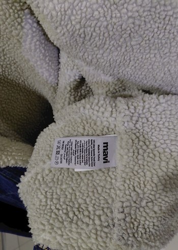 Kadın Mavi Kürklü Denim Ceket - Görsel 5