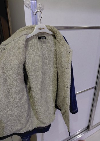 Kadın Mavi Kürklü Denim Ceket - Görsel 6