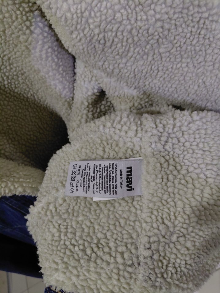 Kadın Mavi Kürklü Denim Ceket - Görsel 5