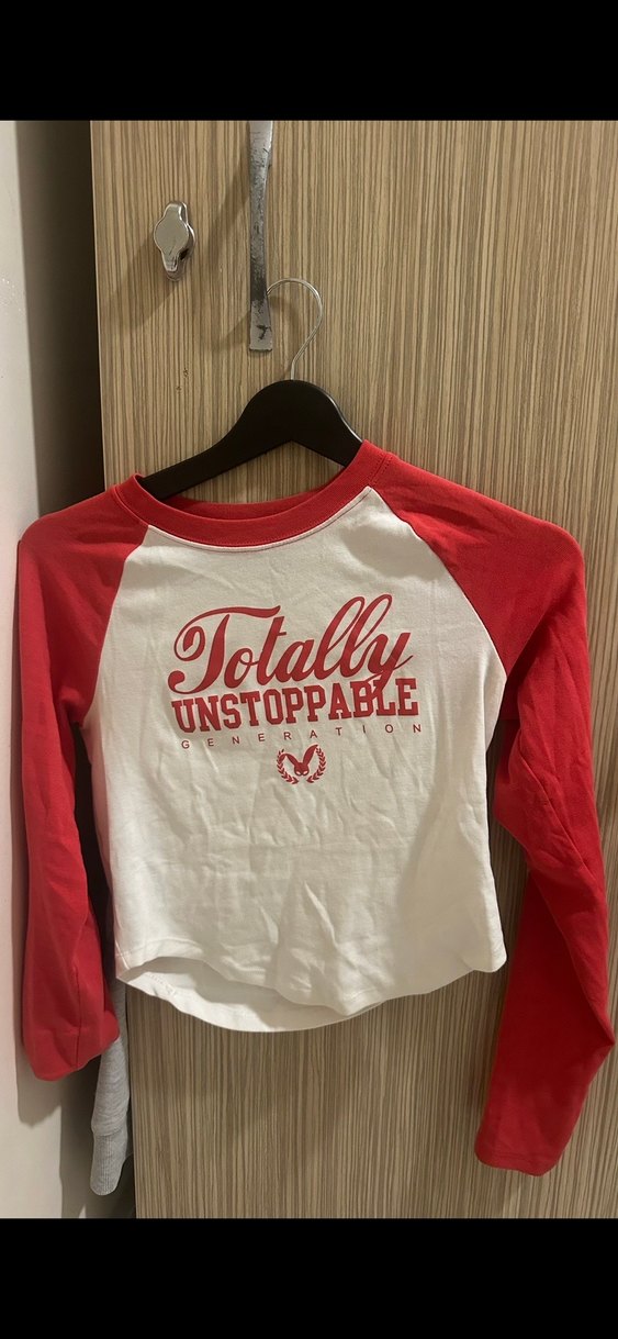 Kırmızı uzun kollu Tally Weijl kolej üst - Görsel 2