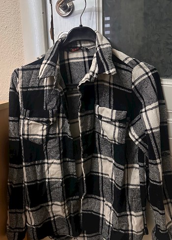 Gri Ekose Desenli Kadın oduncu gömlek - Görsel 2