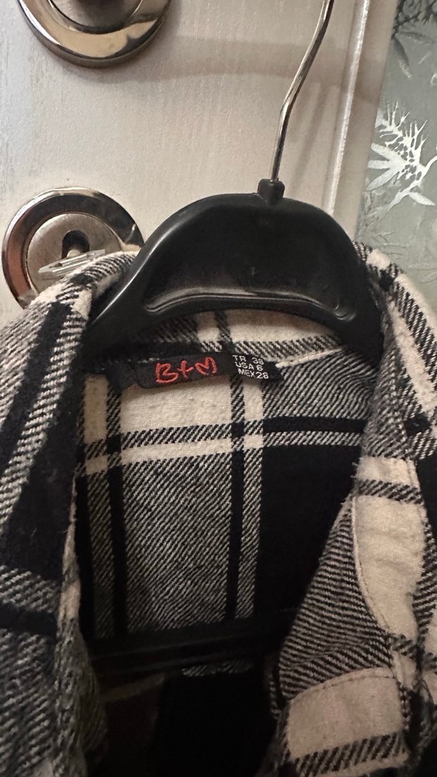 Gri Ekose Desenli Kadın oduncu gömlek - Görsel 3