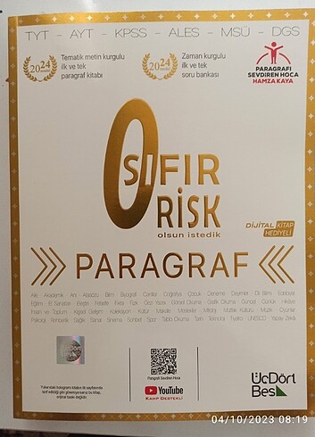 TYT SIFIR RİSK PARAGRAF 345 YAYINLARI
