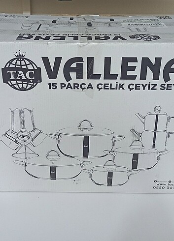 Taç SIFIR Taç Vallena 15 Parça Çelik Çeyiz Seti Gold