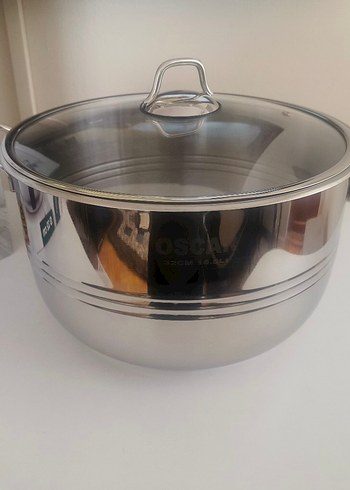 SIFIR Lines Oscar 32cm Derin Tencere 15,5Lt 18/10 Çelik Cam Kapa - Görsel 2