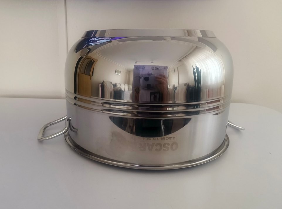 SIFIR Lines Oscar 32cm Derin Tencere 15,5Lt 18/10 Çelik Cam Kapa - Görsel 5