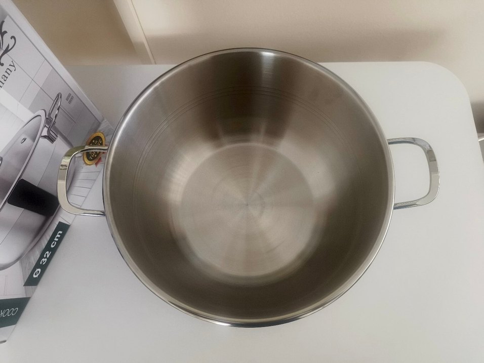 SIFIR Lines Oscar 32cm Derin Tencere 15,5Lt 18/10 Çelik Cam Kapa - Görsel 3