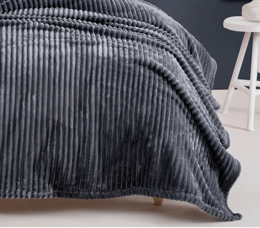 SIFIR Yataş Wellsoft Çift Kişilik Battaniye Antrasit - Görsel 3