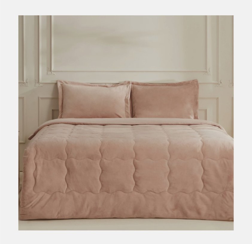 SIFIR Karaca Home Çift Kişilik Uyku Seti Pudra - Görsel 2