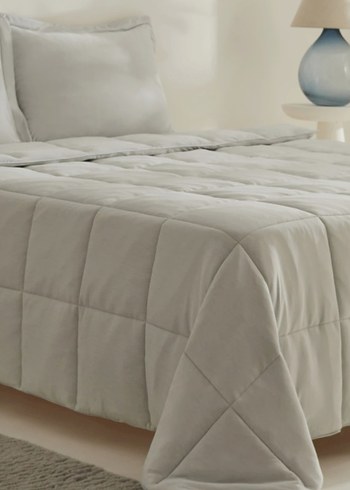 SIFIR Karaca Home Çift Kişilik Uyku Seti Açık Gri - Görsel 2