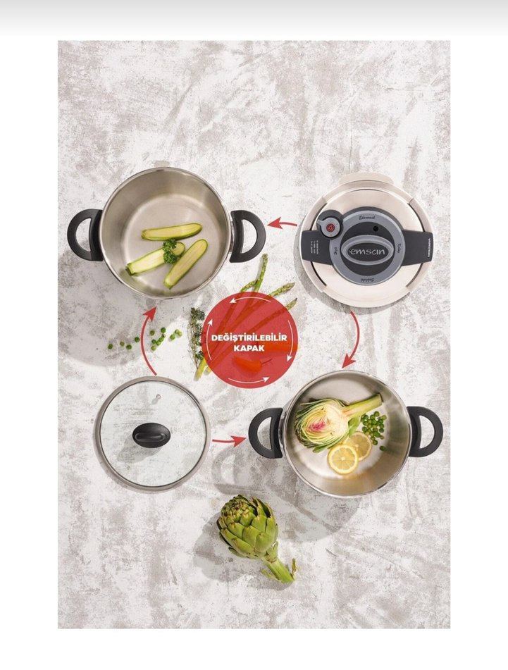 SIFIR Emsan 2'li 4+6Lt Düdüklü Tencere Seti - Görsel 2