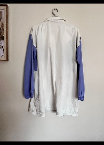 s Beden Mavi-Gri Oversize Spor Kadın Ceket