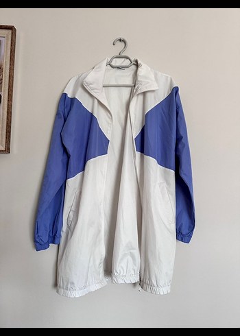 Mavi-Gri Oversize Spor Kadın Ceket