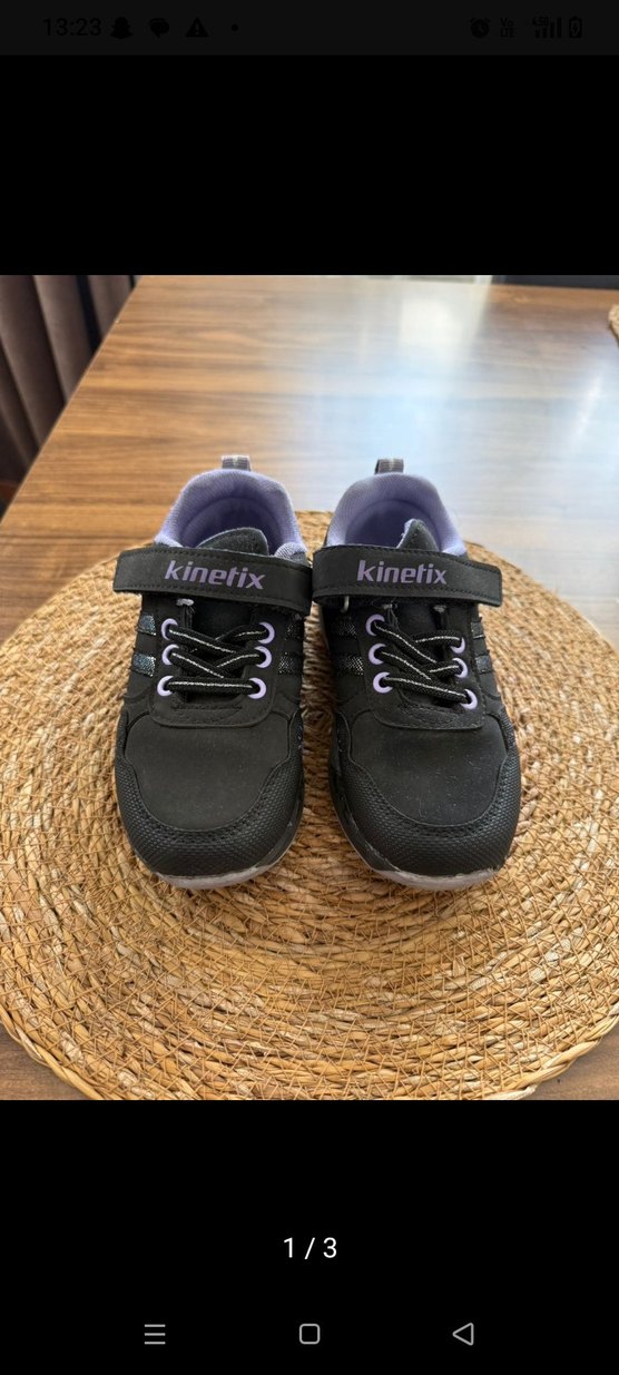 Kız Çocuk Siyah Spor Ayakkabı Velcro - Görsel 2