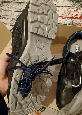 YDS Erkek Siyah Bağcıklı Biker Spor Ayakkabı iş ayakkabısı - Görsel 3