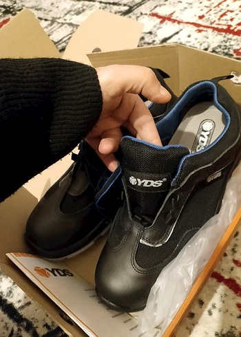 YDS Erkek Siyah Bağcıklı Biker Spor Ayakkabı iş ayakkabısı - Görsel 2