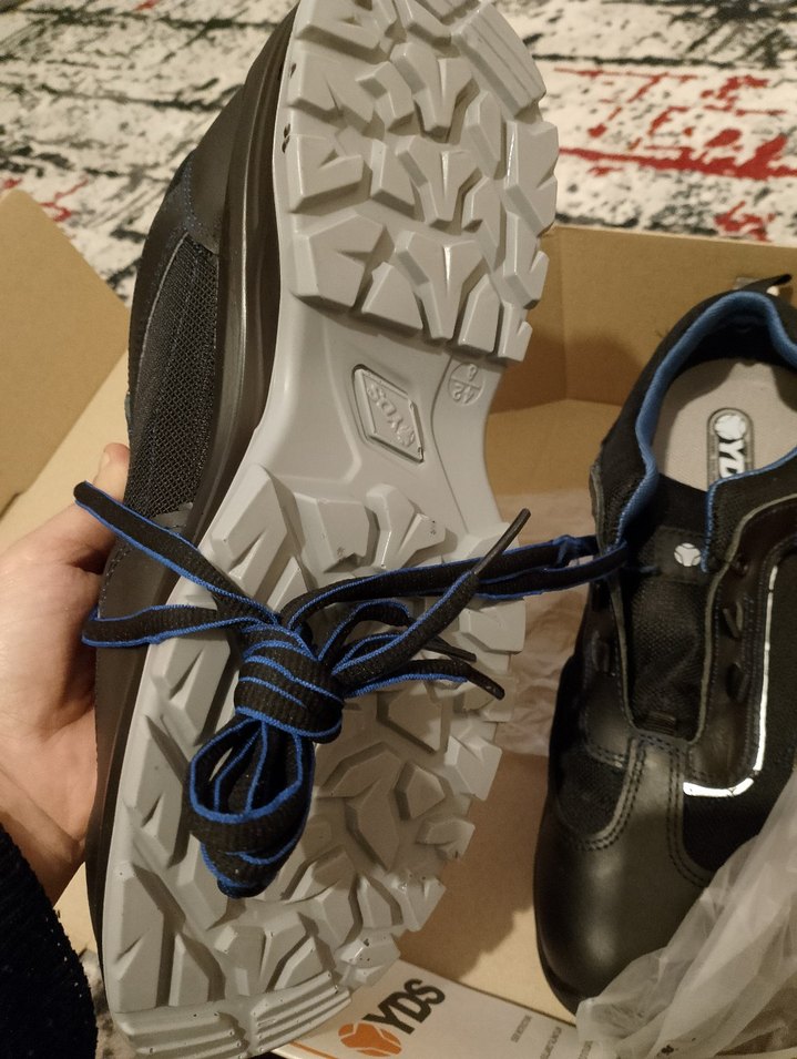 YDS Erkek Siyah Bağcıklı Biker Spor Ayakkabı iş ayakkabısı - Görsel 3