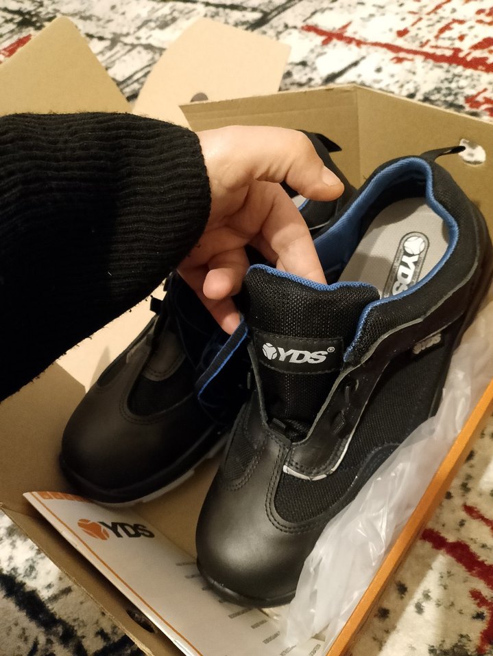 YDS Erkek Siyah Bağcıklı Biker Spor Ayakkabı iş ayakkabısı - Görsel 2
