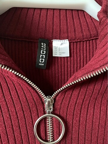 H&M #H&M #S #BORDO #TRİKO #BLUZ