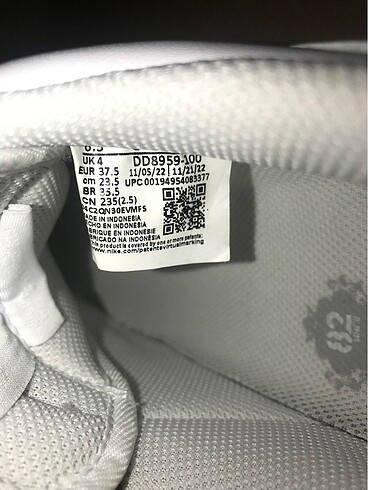 37,5 Beden beyaz Renk Nike air force