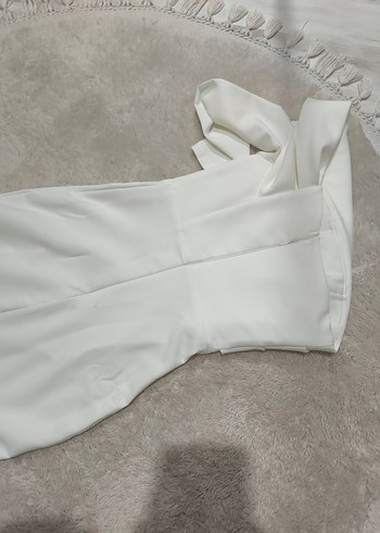 Beyaz tek kol balık elbise - Görsel 7