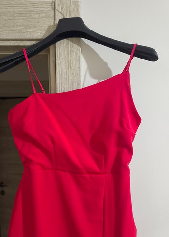 Kırmızı Mini  İnce Askılı Elbise - Görsel 2