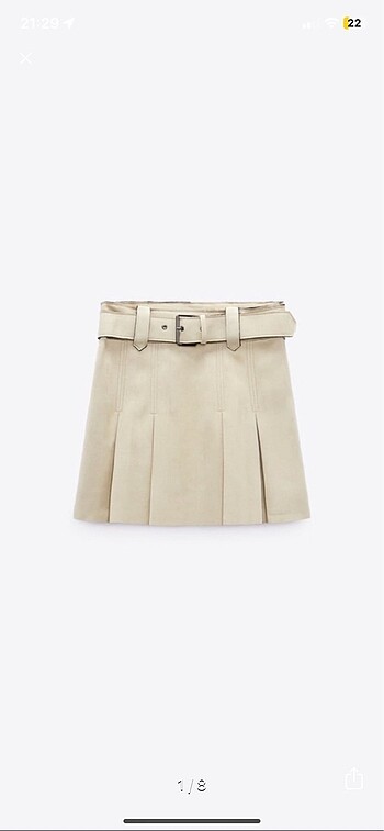 Zara suni süet mini etek