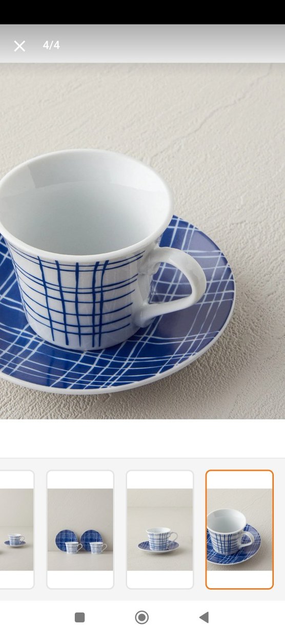 Mavi Çizgili İki Fincan ve Tabak Seti - Görsel 2