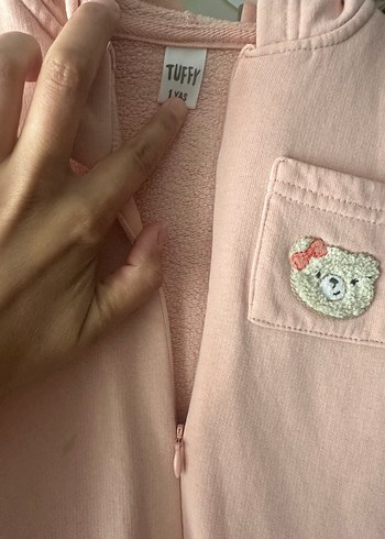 Kız Çocuk Pembe Nakışlı Düğmeli Ceket