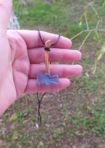 Ahşap & epoksi el emeği kolye - Görsel 2