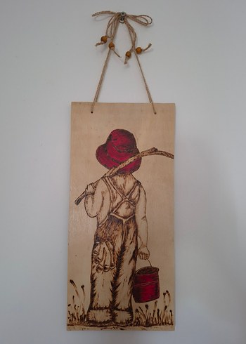 Ahşap yakma ve akrilik tablo - Görsel 3