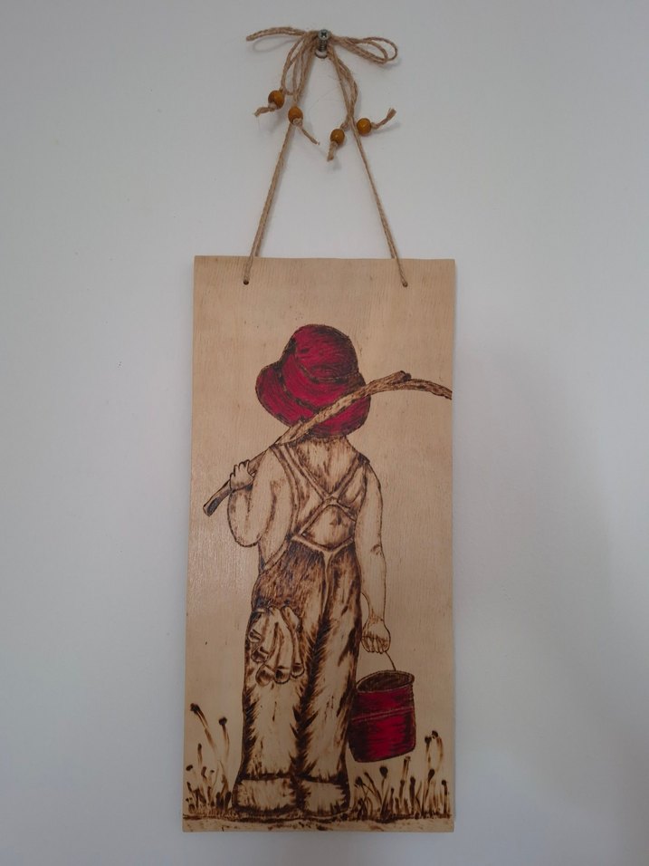 Ahşap yakma ve akrilik tablo - Görsel 3