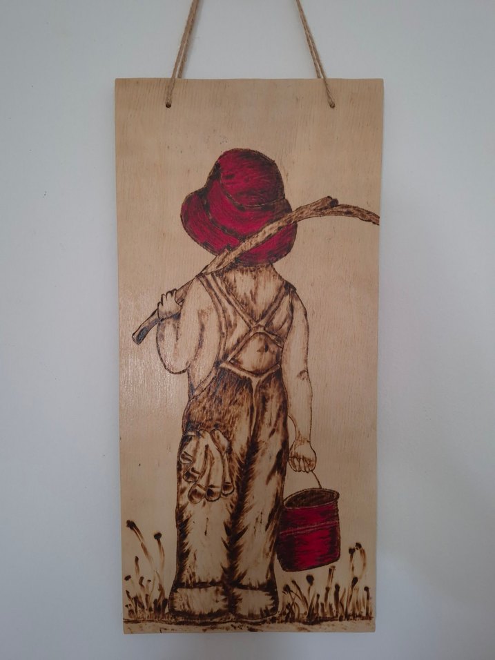 Ahşap yakma ve akrilik tablo - Görsel 2