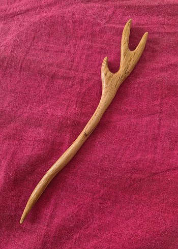 Ahşap el emeği topuz tokası - Görsel 3