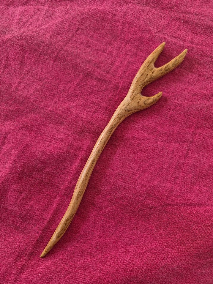 Ahşap el emeği topuz tokası - Görsel 5