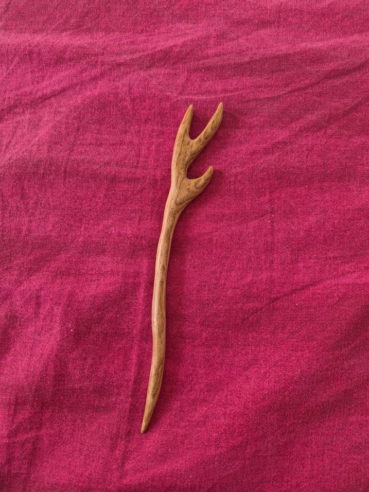 Ahşap el emeği topuz tokası - Görsel 2