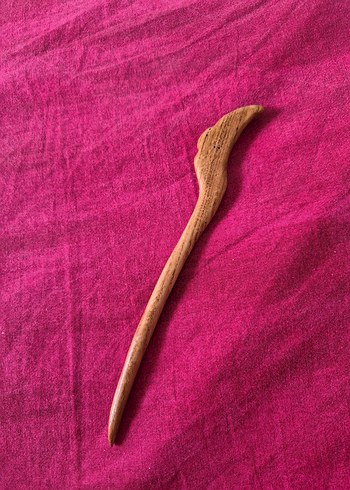 Kestane ağacı el emeği topuz tokası - Görsel 2