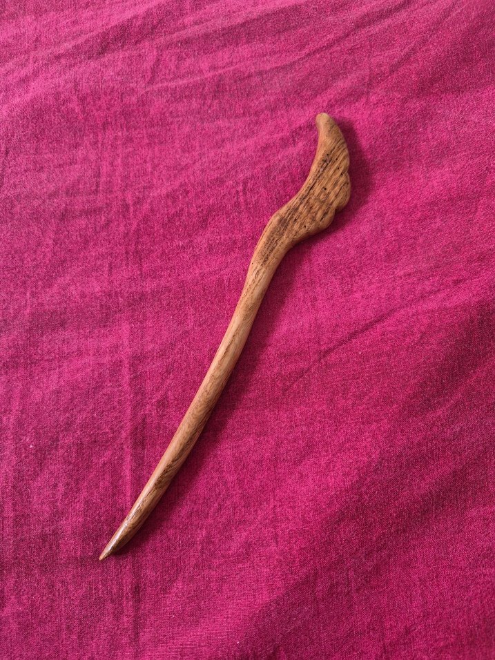 Kestane ağacı el emeği topuz tokası - Görsel 4