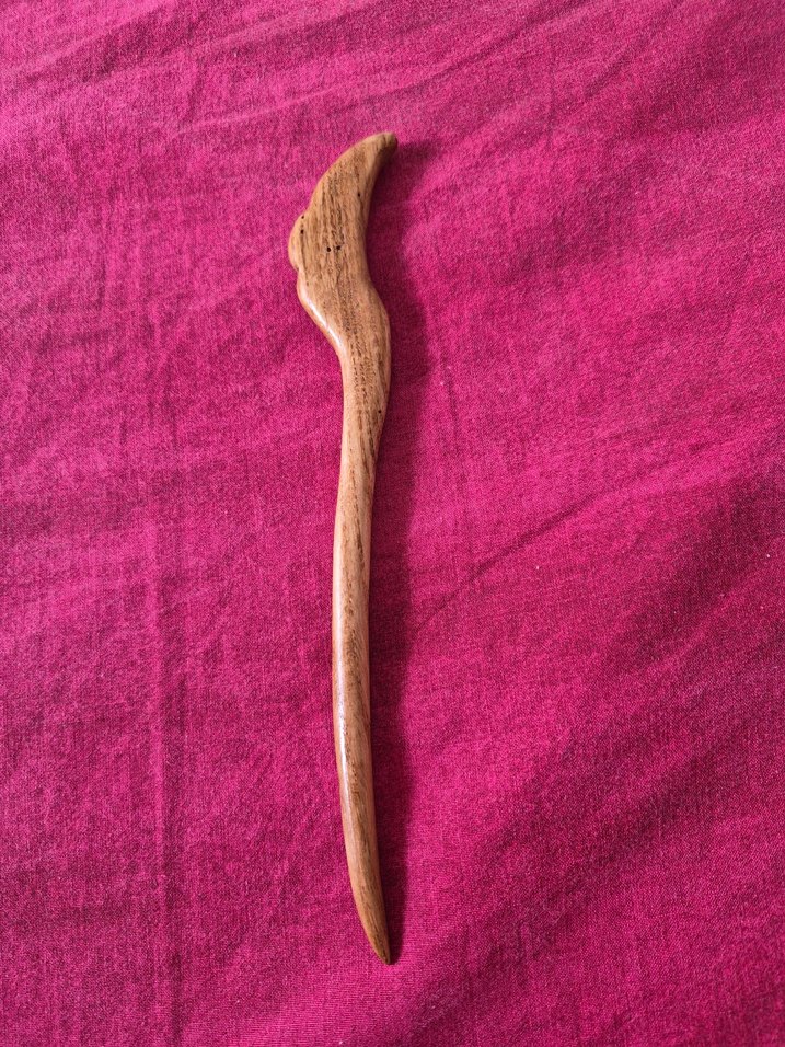 Kestane ağacı el emeği topuz tokası - Görsel 3