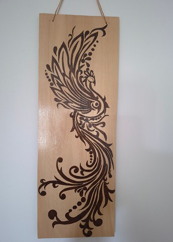 Ahşap yakma zümrüdüanka duvar dekoru - Görsel 2