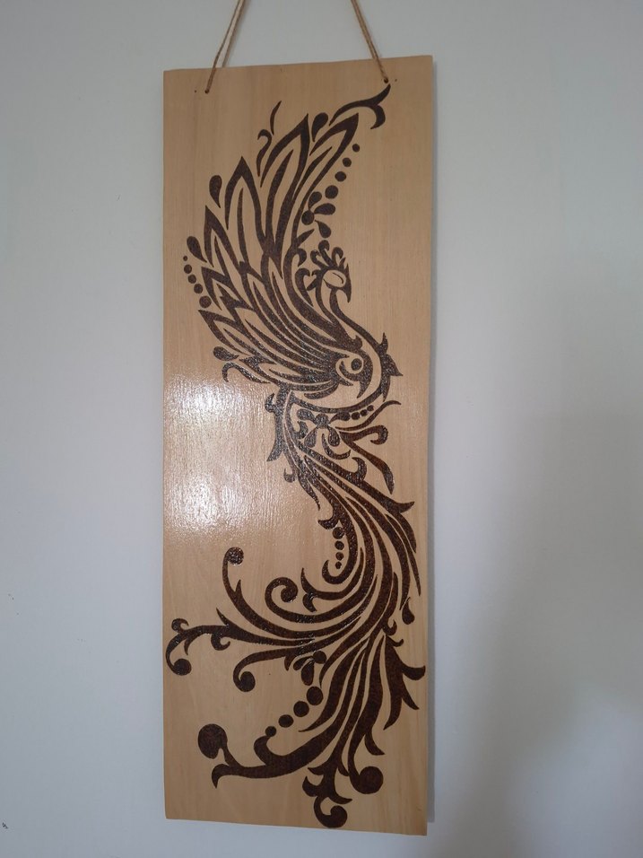 Ahşap yakma zümrüdüanka duvar dekoru - Görsel 4